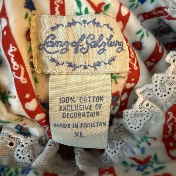 Lanz of Salzburg Vintage Cotton Flannel Nightgown NWT size XL NOS Button Back - Picture 7 of 9